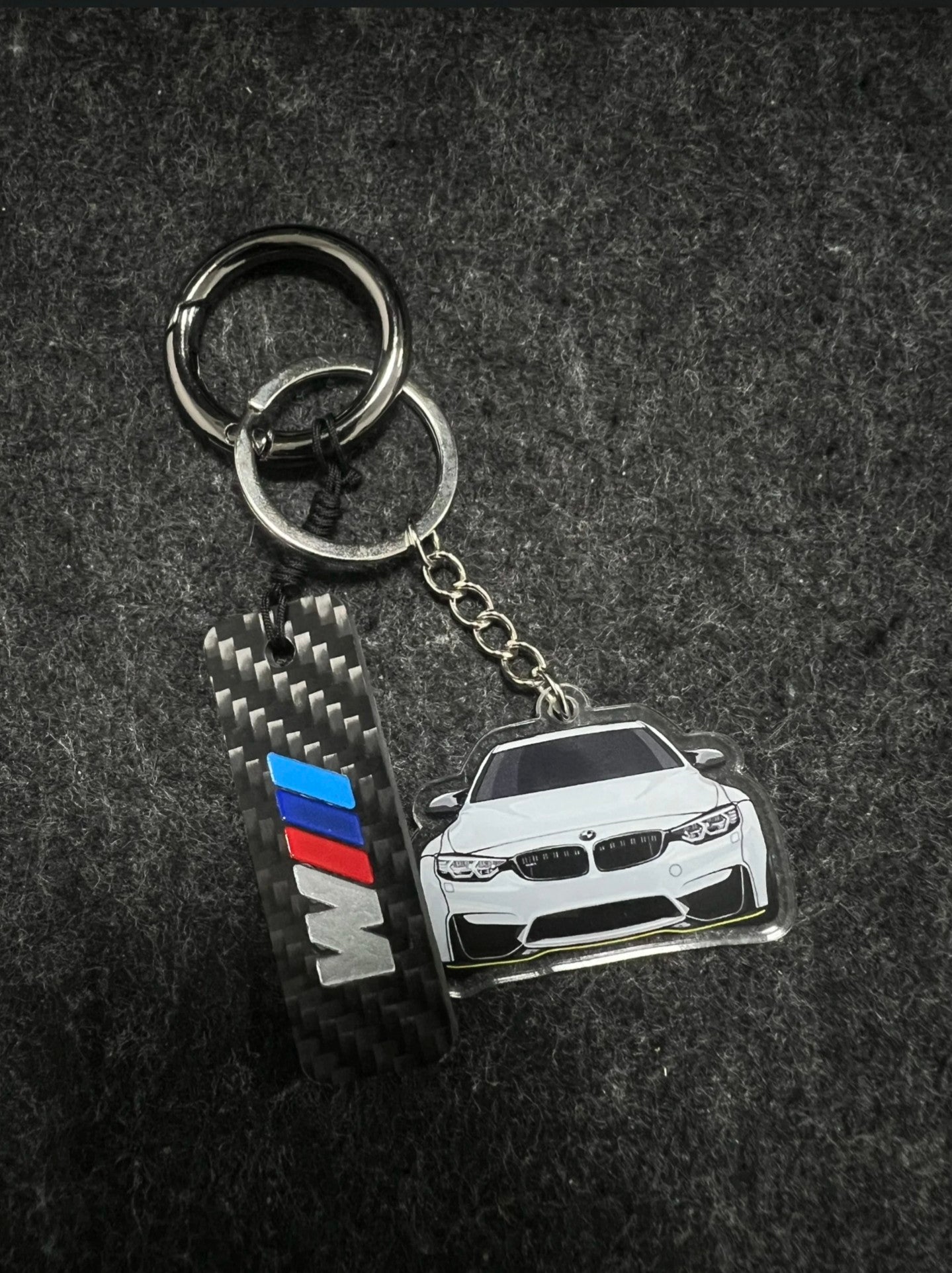 German Car Carbon Fiber Car Keychain